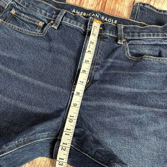 American Eagle SUPER HIGH RISE ANKLE STRAIGHT Sz 12 Short Jeans Denim Pant 33x25 - Picture 6 of 12